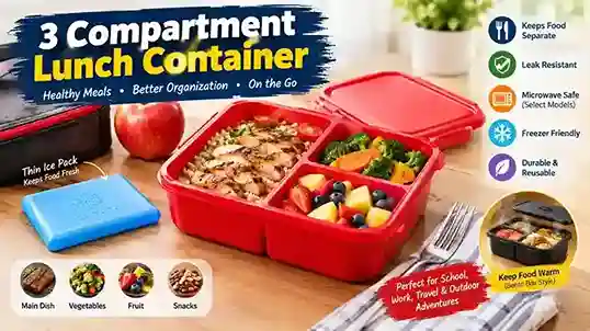3 Compartment Lunch Container