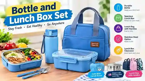 3 Bottle and Lunch Box Set