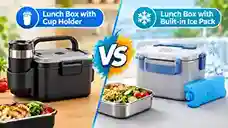 Lunch Box with Cup Holder vs Lunch Box with Built-in Ice Pack