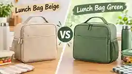 Lunch Bag Beige vs Lunch Bag Green