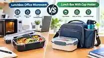 Lunchbox Office Microwave vs Lunch Box With Cup Holder